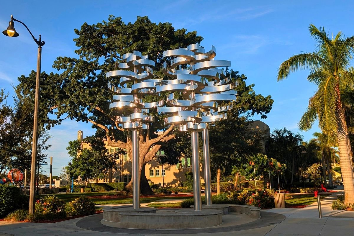 Artwork on the corner in downtown Boynton Beach, Florida.