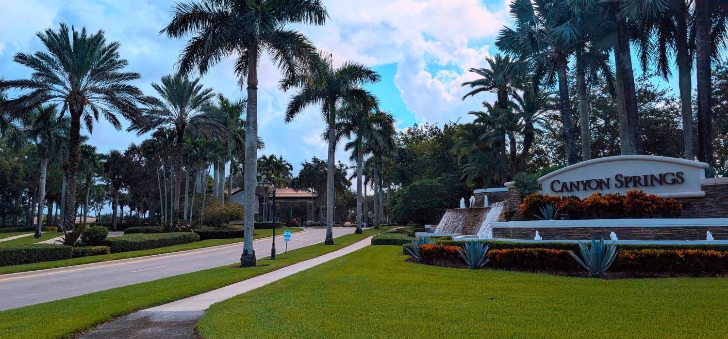 Gated entrance to Canyon Springs West Boynton Beach, Florida