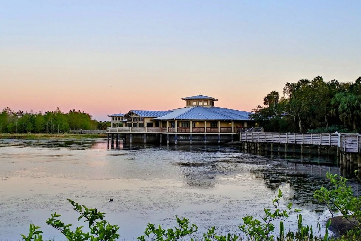 A view of the Green Cay Nature Center from across the pond.