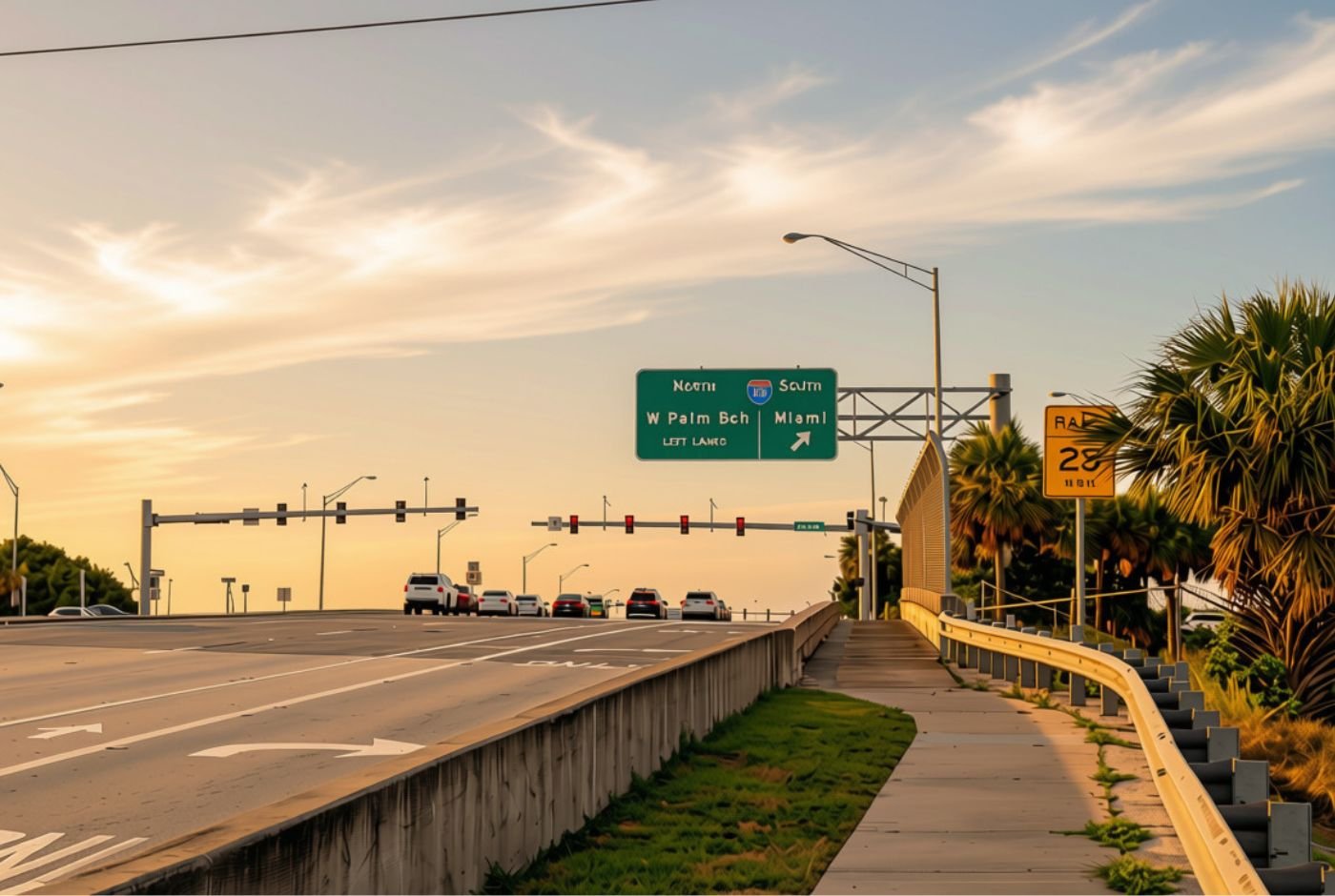 View of I-95 and Woolbright Road looking East.