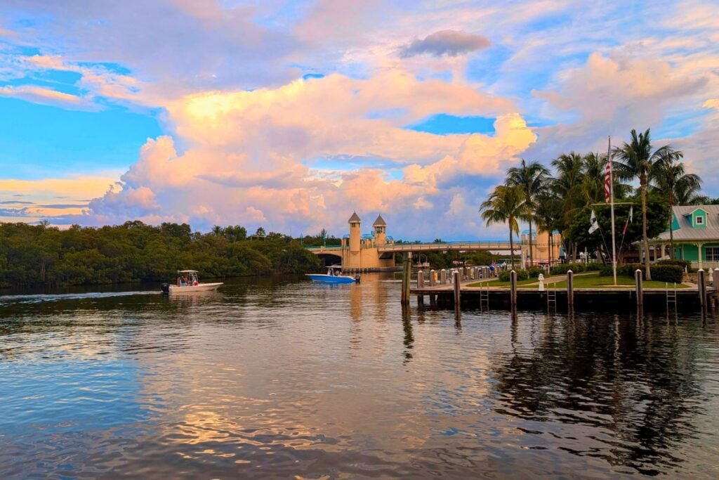 A view of the drawbridge on Ocean Avenue in Boynton Beach, Florida.