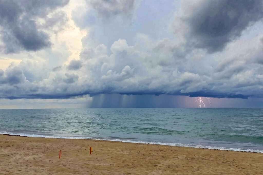 Stormy beach conditions near Boynton Beach Florida