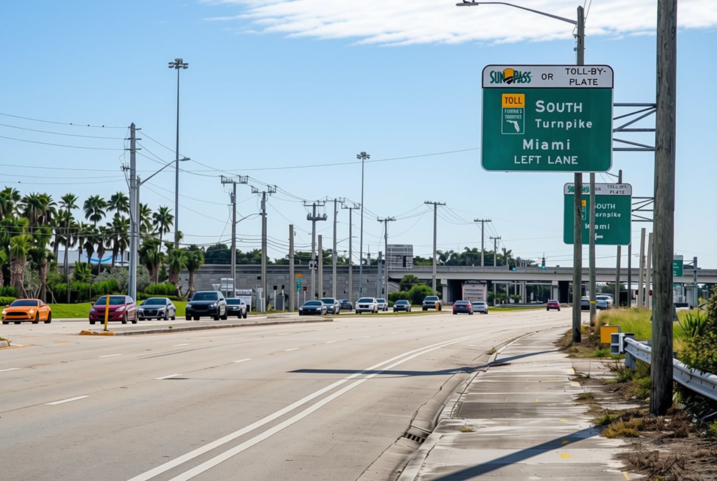 View looking east at the Turnpike entrance on Boynton Beach Boulevard.